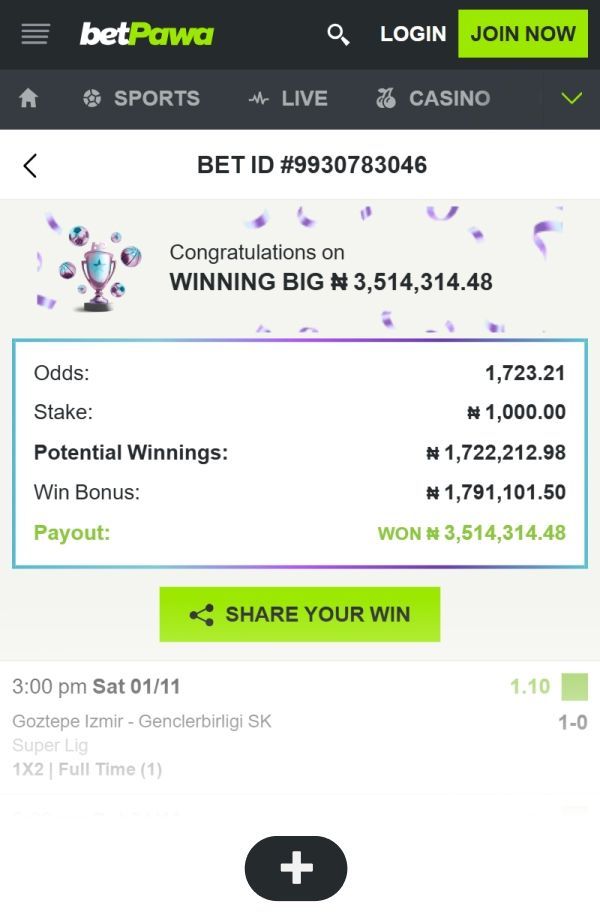 NG BIG winner Jonathan betslip preview